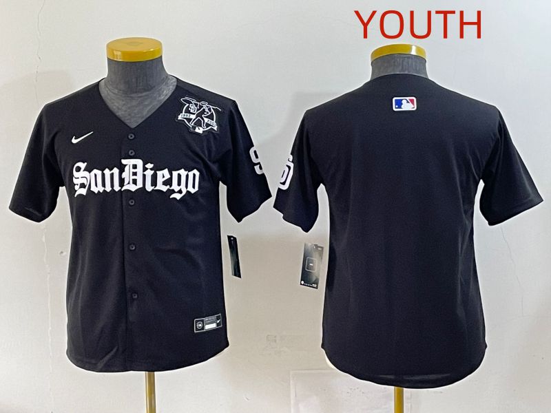 Youth 2025 San Diego Padres Blank Black Five generations Joint Name Nike MLB Jersey style 2